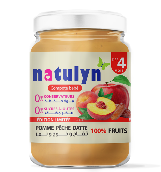 Compote bébé Pomme pêche datte natulyn